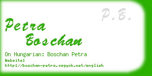 petra boschan business card